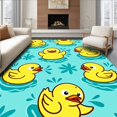 thumbnail image 1 of ODIKA 2'x3' Machine Washable Non-Slip Area Rug, Playful Pond Friend Washroom Decoration Multiple High Traffic Rug, Yellow, 722114, 1 of 7