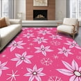 thumbnail image 1 of ODIKA 2'x3' Machine Washable Non-Slip Area Rug, Poinsettia Bloom Christmas Floral Holiday Floor Accent High Traffic Rug with Pad, Pink, 626331, 1 of 8