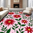 thumbnail image 1 of ODIKA 2'x3' Machine Washable Non-Slip Area Rug, Poinsettia Blossom Hook Kit Seasonal Flower Design High Traffic Rug, Pink, 742559, 1 of 7