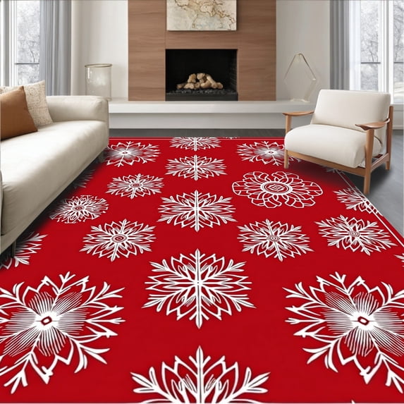 ODIKA 2'x3' Machine Washable Non-Slip Area Rug, Pristine Jubilee Elegant Treasure High Traffic Rug, Red, 732987