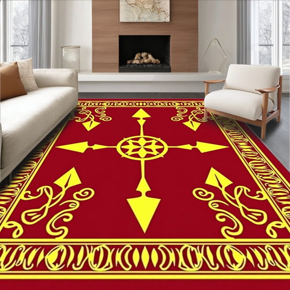 ODIKA 2x3 Machine Washable Non-Slip Area Rug, Professional League Bathroom Multi Supporter Pack High Traffic Rug, Red, 673285