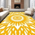 thumbnail image 1 of ODIKA 2'x3' Machine Washable Non-Slip Area Rug, Radiant Sunburst Motif With Layered Petal And Bold Contrast High Traffic Rug, Yellow, 466234, 1 of 7