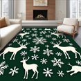 thumbnail image 1 of ODIKA 2'x3' Machine Washable Non-Slip Area Rug, Reindeer Wonderland Decorative Embellishment Joyful High Traffic Rug with Pad, Green, 607603, 1 of 8
