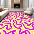 thumbnail image 1 of ODIKA 2'x3' Machine Washable Non-Slip Area Rug, Retro Boho Maze Design Featuring Interlocking Curves and Artistic Waves High Traffic Rug, Pink, 497476, 1 of 7