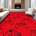 thumbnail image 1 of ODIKA 2'x3' Machine Washable Non-Slip Area Rug, Retro Pixel Art Decorative Plush Modern Accent High Traffic Rug with Pad, Red, 579409, 1 of 8