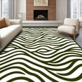 thumbnail image 1 of ODIKA 2'x3' Machine Washable Non-Slip Area Rug, Retro Op Art Illusion with Intertwined Wave Bands High Traffic Rug, Green, 598802, 1 of 7