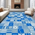 thumbnail image 1 of ODIKA 2'x3' Machine Washable Non-Slip Area Rug, Retro Ticket Stub Mosaic for Fans High Traffic Rug, Blue, 671253, 1 of 7