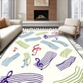 thumbnail image 1 of ODIKA 2'x3' Machine Washable Non-Slip Area Rug, Rhythmic Treble Clef Sonata Instructional Surface High Traffic Rug, Blue, 693726, 1 of 7