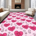 thumbnail image 1 of ODIKA 2'x3' Machine Washable Non-Slip Area Rug, Romantic Hearts Festival Tree Elegant Valentine Celebration Skirt High Traffic Rug, Pink, 741098, 1 of 7