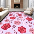 thumbnail image 1 of ODIKA 2'x3' Machine Washable Non-Slip Area Rug, Rose Petal Swirl Tree Skirt Floral Romance Design Holiday Accent High Traffic Rug, Pink, 631563, 1 of 7