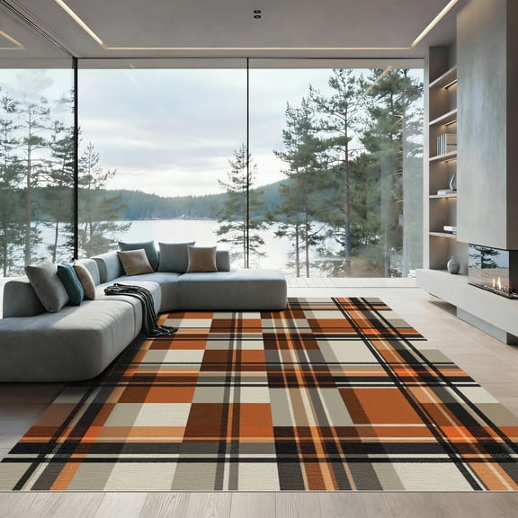 ODIKA 2x3 Machine Washable Non-Slip Area Rug, Rustic Beige High Traffic Rug, Beige, 1164148