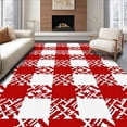 thumbnail image 1 of ODIKA 2'x3' Machine Washable Non-Slip Area Rug, Rustic Cabin Inspired Interlocking Checks With Balanced Color Blocks High Traffic Rug with Pad, Red, 618391, 1 of 8