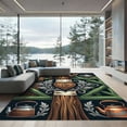 thumbnail image 1 of ODIKA 2'x3' Machine Washable Non-Slip Area Rug, Rustic Dark Green High Traffic Rug, Green, 1174633, 1 of 7