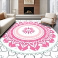 thumbnail image 1 of ODIKA 2'x3' Machine Washable Non-Slip Area Rug, Lotus Petal Indoor Symbol Design High Traffic Rug, Pink, 475221, 1 of 7