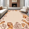 thumbnail image 1 of ODIKA 2'x3' Machine Washable Non-Slip Area Rug, Safari Adventure Jungle Animals Giraffe Playmat High Traffic Rug, Beige, 683964, 1 of 7