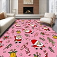 thumbnail image 1 of ODIKA 2'x3' Machine Washable Non-Slip Area Rug, Santa Claus Workshop Theme Holiday Floor Covering High Traffic Rug, Pink, 732477, 1 of 7