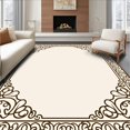 thumbnail image 1 of ODIKA 2'x3' Machine Washable Non-Slip Area Rug, Scroll Design with Decorative Edge Non Skid High Traffic Rug, Brown, 426667, 1 of 7