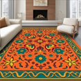 thumbnail image 1 of ODIKA 2'x3' Machine Washable Non-Slip Area Rug, Sea Creature Hook Kit Christmas Festive Needlecraft Design High Traffic Rug, Orange, 636234, 1 of 7