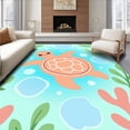 thumbnail image 1 of ODIKA 2'x3' Machine Washable Non-Slip Area Rug, Seaside Creature Wall Hanging Decoration Project High Traffic Rug with Pad, Blue, 619200, 1 of 8