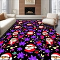 thumbnail image 1 of ODIKA 2'x3' Machine Washable Non-Slip Area Rug, Seasonal Santa and Deer Motif with Decorative Snowflake Embellishments High Traffic Rug with Pad, Black, 648715, 1 of 8