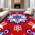 thumbnail image 1 of ODIKA 2'x3' Machine Washable Non-Slip Area Rug, Snowflake Championship Design Anti Slip Floor High Traffic Rug with Pad, Red, 677196, 1 of 8