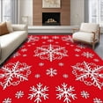 thumbnail image 1 of ODIKA 2'x3' Machine Washable Non-Slip Area Rug, Snowflake Crystal Medallion Design with Winter Celebration High Traffic Rug, Red, 507721, 1 of 7