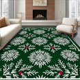 thumbnail image 1 of ODIKA 2'x3' Machine Washable Non-Slip Area Rug, Snowflake Medallion Christmas Tree Branch Motif Decorative High Traffic Rug with Pad, Green, 623312, 1 of 8