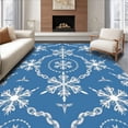 thumbnail image 1 of ODIKA 2'x3' Machine Washable Non-Slip Area Rug, Snowflake Medallion Holiday Cushioned Floor High Traffic Rug, Blue, 652931, 1 of 7