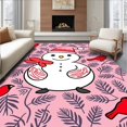 thumbnail image 1 of ODIKA 2'x3' Machine Washable Non-Slip Area Rug, Snowman Wonderland Scene with Cardinals and Pine Branch Motif High Traffic Rug, Pink, 734881, 1 of 7