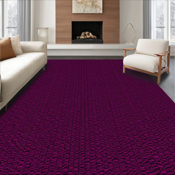 ODIKA 2x3 Machine Washable Non-Slip Area Rug, Sophisticated Hexagonal Honeycomb Symmetrical Artistic Arrangement High Traffic Rug, Purple, 579171