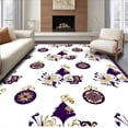 thumbnail image 1 of ODIKA 2'x3' Machine Washable Non-Slip Area Rug, Sparkling Christmas Tree Ornament Medallion Holiday High Traffic Rug with Pad, Purple, 739499, 1 of 8