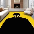 thumbnail image 1 of ODIKA 2'x3' Machine Washable Non-Slip Area Rug, Spectral Entity Artwork Featuring Expressionless Mask High Traffic Rug, Yellow, 700503, 1 of 7