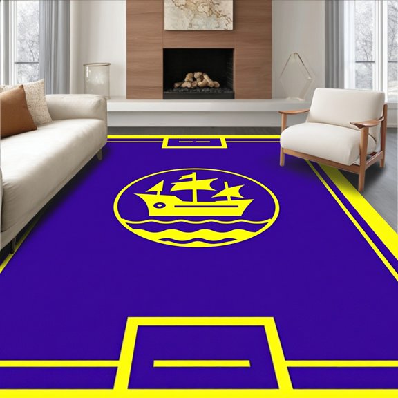 ODIKA 2'x3' Machine Washable Non-Slip Area Rug, Stadium Tribute Entrance Welcoming Display High Traffic Rug, Purple, 672005