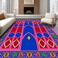 thumbnail image 1 of ODIKA 2'x3' Machine Washable Non-Slip Area Rug, Stained Glass Window Crochet Kit with Cathedral Arch Design High Traffic Rug, Pink, 742474, 1 of 7