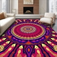 thumbnail image 1 of ODIKA 2'x3' Machine Washable Non-Slip Area Rug, Starburst Floor with Radial Symmetry High Traffic Rug with Pad, Pink, 672009, 1 of 8