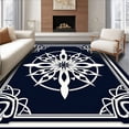 thumbnail image 1 of ODIKA 2'x3' Machine Washable Non-Slip Area Rug, Starburst Medallion Motif with Radiating Symmetrical Details High Traffic Rug, Black, 396203, 1 of 7