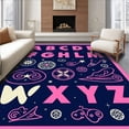 thumbnail image 1 of ODIKA 2'x3' Machine Washable Non-Slip Area Rug, Stargazer Cosmic ABC Universe Navigator Scholar High Traffic Rug, Pink, 692513, 1 of 7