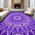 thumbnail image 1 of ODIKA 2'x3' Machine Washable Non-Slip Area Rug, Starry Night Swirl Elegant Medallion Petal Bloom Decorative High Traffic Rug, Purple, 447448, 1 of 7