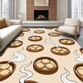 thumbnail image 1 of ODIKA 2'x3' Machine Washable Non-Slip Area Rug, Steaming Dumpling Cluster Doormat with Steamer Artwork High Traffic Rug, Beige, 700317, 1 of 7