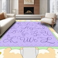 thumbnail image 1 of ODIKA 2'x3' Machine Washable Non-Slip Area Rug, Storybook Letter Parade with Animal Inspired High Traffic Rug, Purple, 695876, 1 of 7