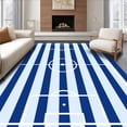 thumbnail image 1 of ODIKA 2'x3' Machine Washable Non-Slip Area Rug, Striped Soccer Pitch Goal High Traffic Rug, Blue, 841137, 1 of 7