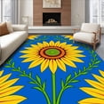 thumbnail image 1 of ODIKA 2'x3' Machine Washable Non-Slip Area Rug, Sunburst Garden Blossom with Radiant Petal Arrangement High Traffic Rug, Yellow, 730978, 1 of 7