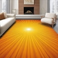 thumbnail image 1 of ODIKA 2'x3' Machine Washable Non-Slip Area Rug, Sunburst Luxe Contemporary Artistic Decorative Textile High Traffic Rug with Pad, Orange, 461781, 1 of 8