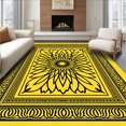 thumbnail image 1 of ODIKA 2'x3' Machine Washable Non-Slip Area Rug, Sunburst Medallion with Interlocking Petal Motifs and Art Detailing High Traffic Rug, Yellow, 708123, 1 of 7
