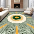 thumbnail image 1 of ODIKA 2'x3' Machine Washable Non-Slip Area Rug, Sunburst Radial Splendor High Traffic Rug with Pad, Orange, 557237, 1 of 8