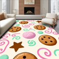 thumbnail image 1 of ODIKA 2'x3' Machine Washable Non-Slip Area Rug, Sweet Christmas Cookie Fantasy with Frosted Details and Playful Ornaments High Traffic Rug with Pad, Brown, 620901, 1 of 8