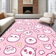 thumbnail image 1 of ODIKA 2'x3' Machine Washable Non-Slip Area Rug, Sweet Feline Portrait Cute Cat High Traffic Rug, Pink, 719136, 1 of 7