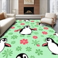 thumbnail image 1 of ODIKA 2'x3' Machine Washable Non-Slip Area Rug, Sweet Waddling Seabird Latch Project with Printed Guide Template High Traffic Rug with Pad, Green, 726135, 1 of 8