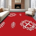 thumbnail image 1 of ODIKA 2'x3' Machine Washable Non-Slip Area Rug, Tannenbaum Greeting Jolly Entryway Festive Hearth Accent High Traffic Rug with Pad, Red, 622176, 1 of 8