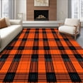 thumbnail image 1 of ODIKA 2'x3' Machine Washable Non-Slip Area Rug, Thanksgiving Tartan Style with Festive Crossed Lines High Traffic Rug with Pad, Orange, 511413, 1 of 8